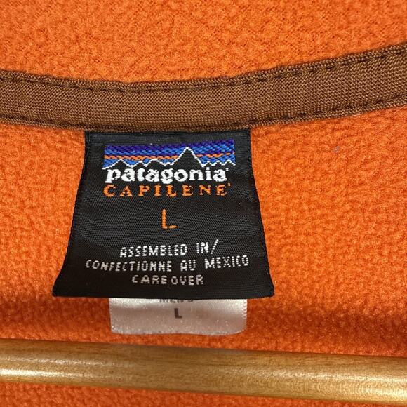 Patagonia Vintage Capilene Mens Half 1/4 Zip Fleece Pullover Size L Burnt Orange - Picture 4 of 6